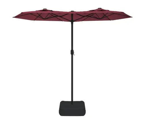 Saulessargs Ar 2 Jumtiņiem Un Led, Vīnsarkans, 316X145 Cm Vidaxl