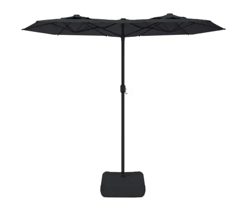 Saulessargs Ar 2 Jumtiņiem Un Led, Melns, 316X145 Cm Vidaxl