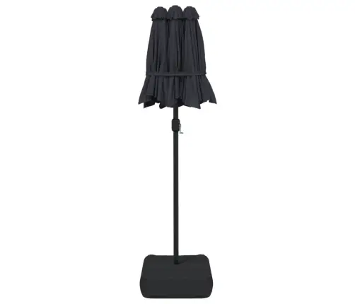 Saulessargs Ar 2 Jumtiņiem Un Led, Melns, 316X145 Cm Vidaxl