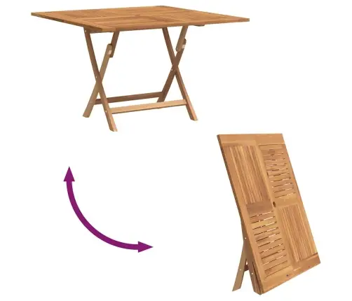 Saliekams Dārza Galds, 110X110X75 Cm, Masīvs Tīkkoks Vidaxl