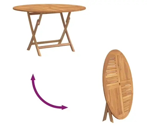 Kokkupandav Aialaud, Ø110 X 75 cm Tiikpuu