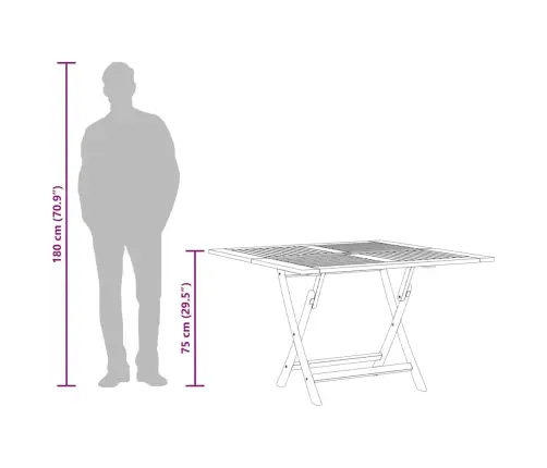 Kokkupandav Aialaud, Ø110 X 75 cm Tiikpuu