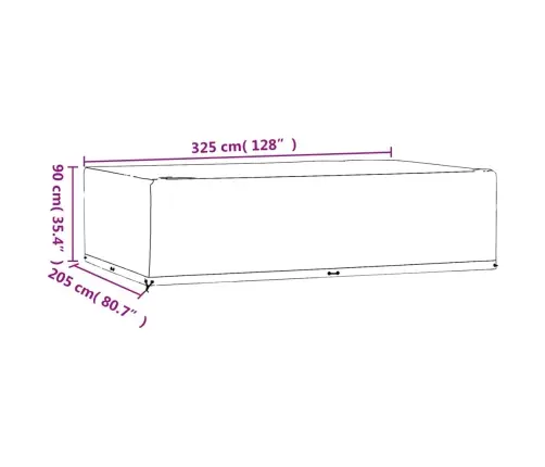 Aiamööbli Kate, 16 Aasaga, 325 X 205 X 90 cm Ristkülik