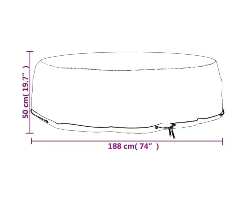 Atpūtas Salas Pārklājs, 8 Gredzeni, Ø188X50 Cm, Apaļš Vidaxl