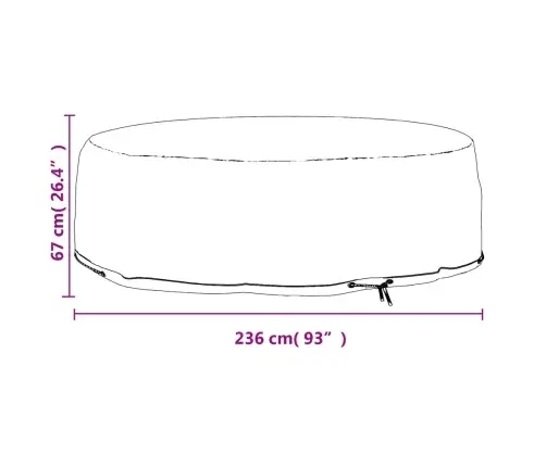 Aiamööbli Kate, 10 Aasaga, Ø236 X 67 cm Ümmargune