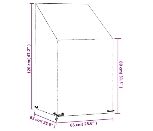 Dārza Krēsla Pārsegs, 8 Gredzeni, 65X65X80/120 Cm, Pe Vidaxl