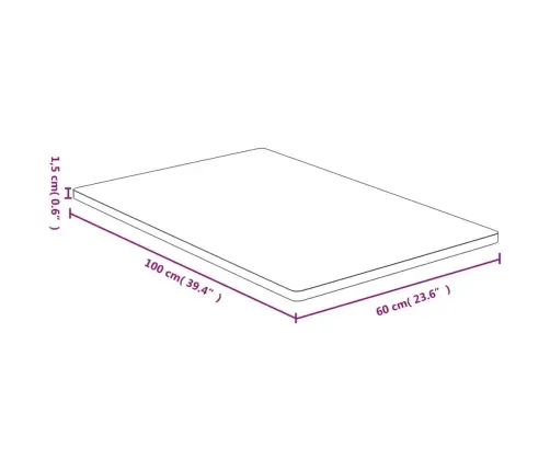 Galda Virsma, 60X100X1,5 Cm, Bambuss Vidaxl