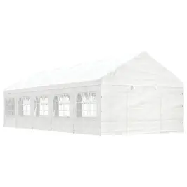 Nojume Ar Jumtu, Balta, 11,15X4,08X3,22 M, Polietilēns Vidaxl