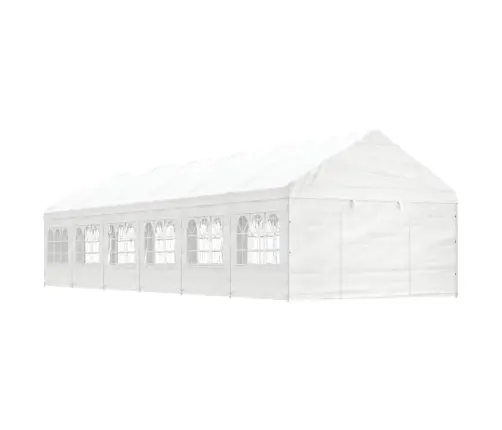 Pavėsinė Su Stogu, Balta, 13,38X4,08X3,22M, Polietilenas