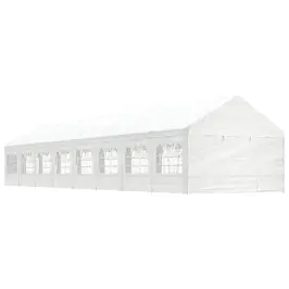 Nojume Ar Jumtu, Balta, 17,84X4,08X3,22 M, Polietilēns Vidaxl