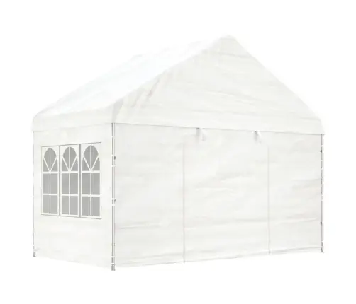 Nojume Ar Jumtu, Balta, 20,07X4,08X3,22 M, Polietilēns Vidaxl