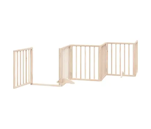 Suņu Vārti Ar Durvīm, Salokāmi, 9 Paneļi, 450 Cm, Papeles Koks Vidaxl