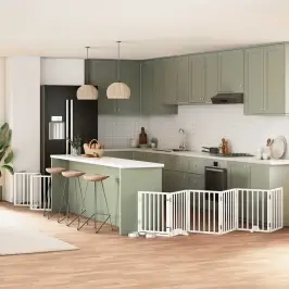 Varteliai Šunims Su Durimis, 12 Segmentų, Balti, 600cm Tuopa