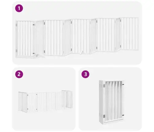 Suņu Vārti Ar Durvīm, Salokāmi, 9 Paneļi, 450 Cm, Papeles Koks Vidaxl