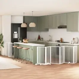 Suņu Vārti Ar Durvīm, Salokāmi, 12 Paneļi, 600 Cm, Papeles Koks Vidaxl