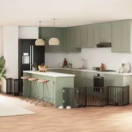 Suņu Vārti Ar Durvīm, Salokāmi, 12 Paneļi, 600 Cm, Papeles Koks Vidaxl