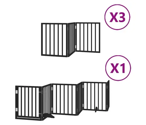 Varteliai Šunims Su Durimis, 15 Segmentų, Juodi, 750cm Tuopa