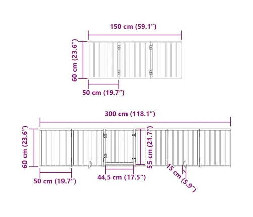 Varteliai Šunims Su Durimis, 15 Segmentų, Juodi, 750cm Tuopa