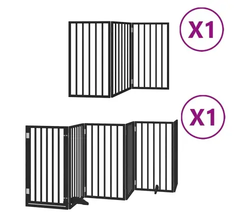 Varteliai Šunims Su Durimis, 9 Segmentai, Juodi, 450cm Tuopa