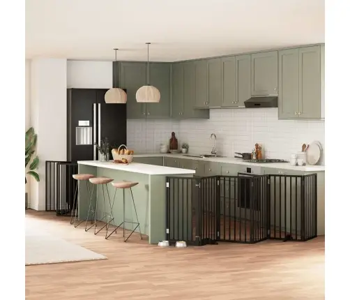 Varteliai Šunims Su Durimis, 9 Segmentai, Juodi, 450cm Tuopa