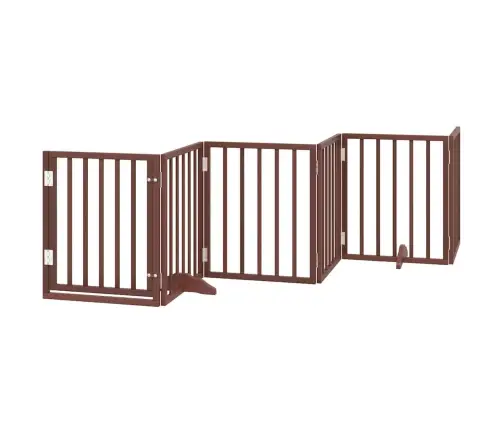 Suņu Vārti Ar Durvīm, Salokāmi, 9 Paneļi, 450 Cm, Papeles Koks Vidaxl