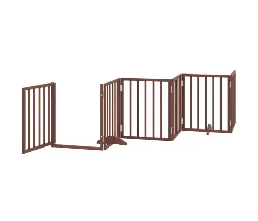 Suņu Vārti Ar Durvīm, Salokāmi, 9 Paneļi, 450 Cm, Papeles Koks Vidaxl