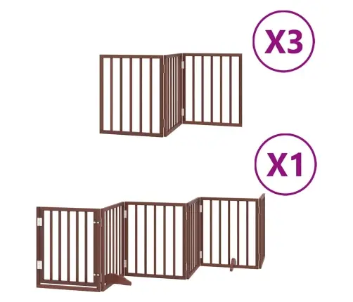 Varteliai Šunims Su Durimis, 15 Segmentų, Rudi, 750cm Tuopa