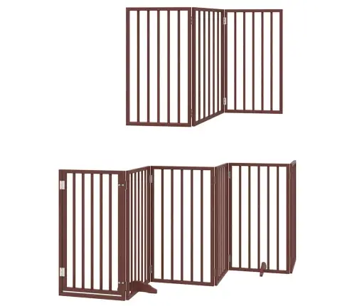 Suņu Vārti Ar Durvīm, Salokāmi, 9 Paneļi, 450 Cm, Papeles Koks Vidaxl