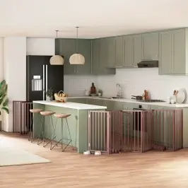 Suņu Vārti Ar Durvīm, Salokāmi, 9 Paneļi, 450 Cm, Papeles Koks Vidaxl