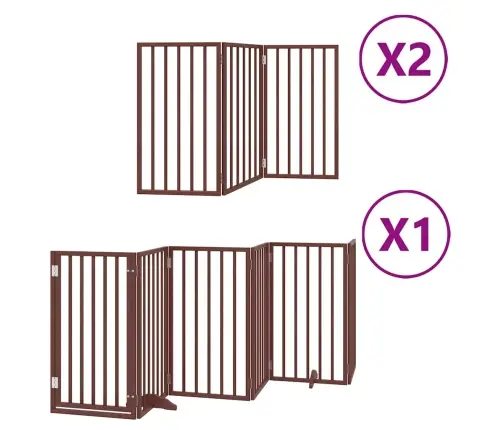 Varteliai Šunims Su Durimis, 12 Segmentų, Rudi, 600cm Tuopa