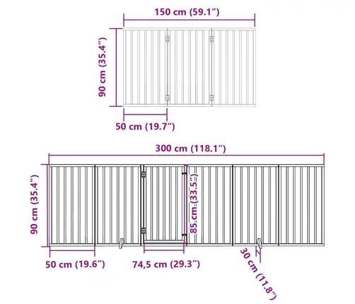 Varteliai Šunims Su Durimis, 15 Segmentų, Rudi, 750cm Tuopa