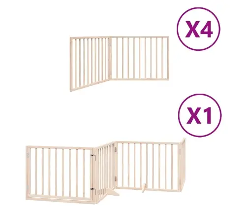 Suņu Vārti Ar Durvīm, Salokāmi, 12 Paneļi, 960 Cm, Papeles Koks Vidaxl