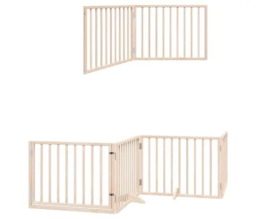 Suņu Vārti Ar Durvīm, Salokāmi, 12 Paneļi, 960 Cm, Papeles Koks Vidaxl