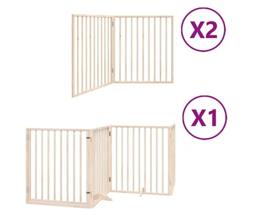 Kokkupandav Koeravärav Uksega, 8 Paneeli, 640 cm Paplipuit