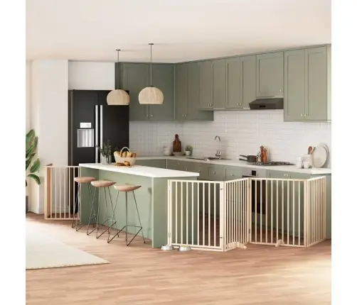 Kokkupandav Koeravärav Uksega, 8 Paneeli, 640 cm Paplipuit