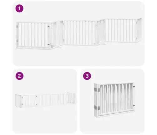 Suņu Vārti Ar Durvīm, Salokāmi, 6 Paneļi, 480 Cm, Papeles Koks Vidaxl