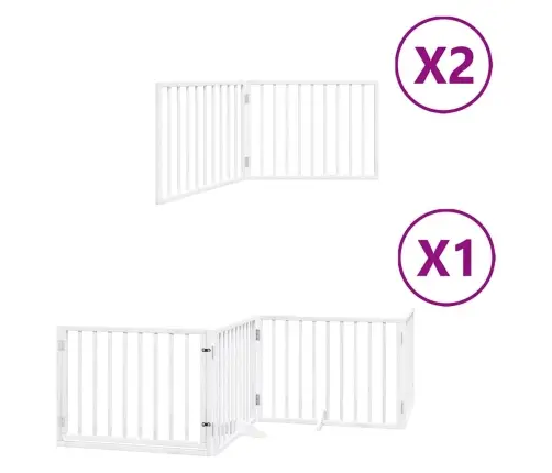 Varteliai Šunims Su Durimis, 8 Segmentai, Balti, 640cm Tuopa