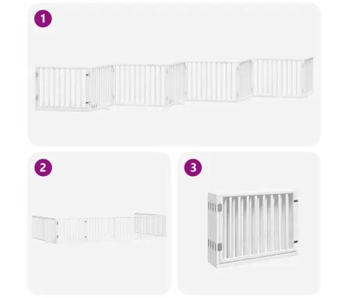 Varteliai Šunims Su Durimis, 8 Segmentai, Balti, 640cm Tuopa