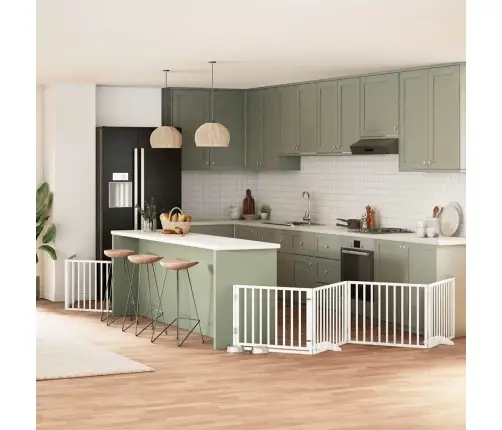 Suņu Vārti Ar Durvīm, Salokāmi, 10 Paneļi, 800 Cm, Papeles Koks Vidaxl