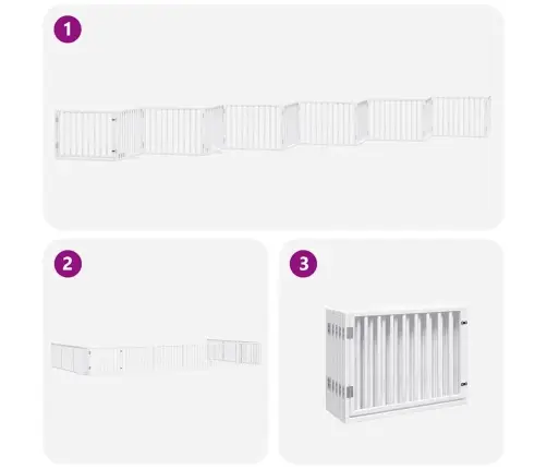 Suņu Vārti Ar Durvīm, Salokāmi, 12 Paneļi, 960 Cm, Papeles Koks Vidaxl