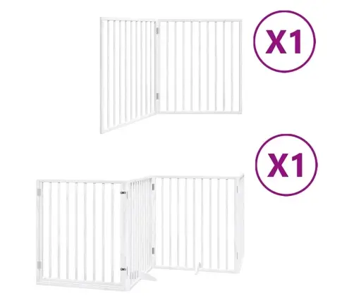 Varteliai Šunims Su Durimis, 6 Segmentai, Balti, 480cm Tuopa