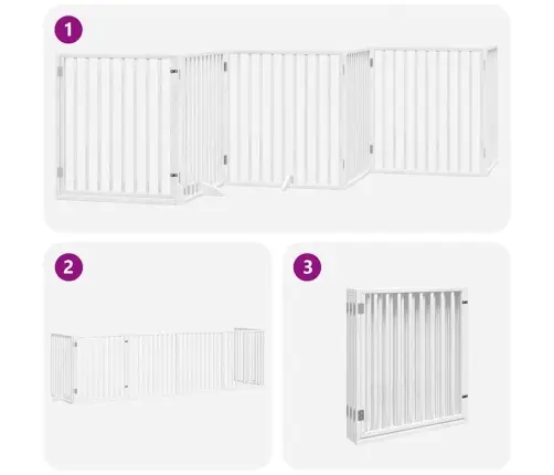 Varteliai Šunims Su Durimis, 6 Segmentai, Balti, 480cm Tuopa