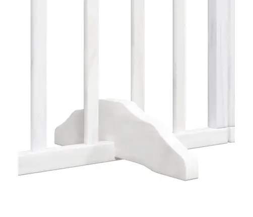 Kokkupandav Koeravärav Uksega, 8 Paneeli, Valge 640 cm Pappel