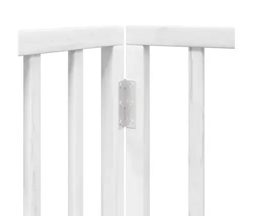 Kokkupandav Koeravärav Uksega, 8 Paneeli, Valge 640 cm Pappel