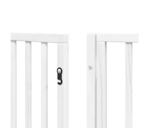 Kokkupandav Koeravärav Uksega, 8 Paneeli, Valge 640 cm Pappel