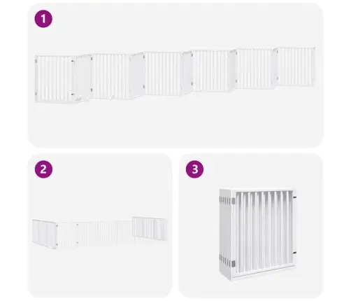 Varteliai Šunims Su Durimis, 12 Segmentų, Balti, 960cm Tuopa