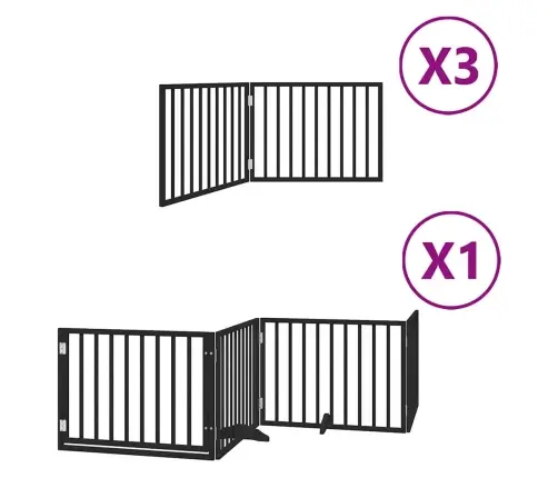 Varteliai Šunims Su Durimis, 10 Segmentų, Juodi, 800cm Tuopa