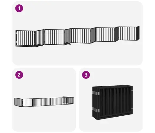 Varteliai Šunims Su Durimis, 10 Segmentų, Juodi, 800cm Tuopa