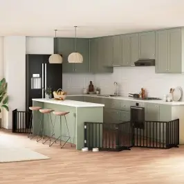 Suņu Vārti Ar Durvīm, Salokāmi, 10 Paneļi, 800 Cm, Papeles Koks Vidaxl