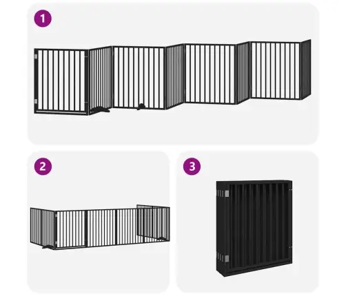 Varteliai Šunims Su Durimis, 8 Segmentai, Juodi, 640cm Tuopa